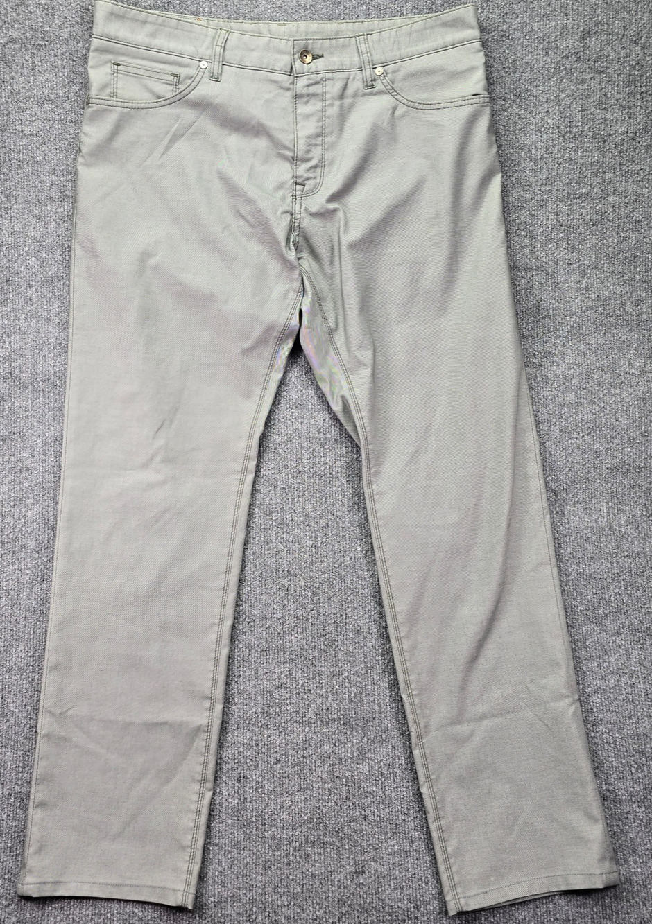 Hugo Boss Pant Mens 36x32 (36x31) Gray Textured Stretch Maine Regular Fit Casual